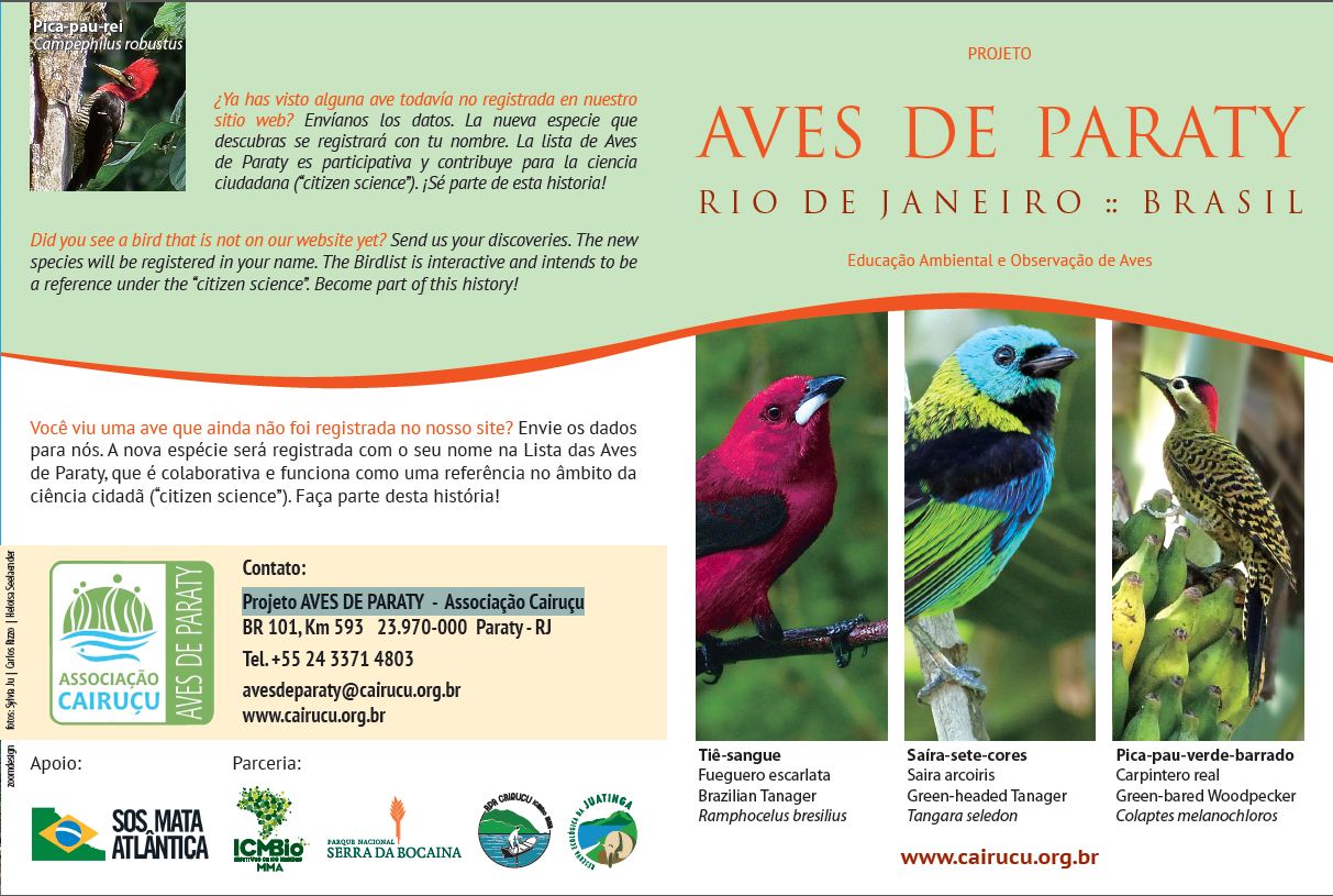 Festival Aves de Paraty - Folder do evento